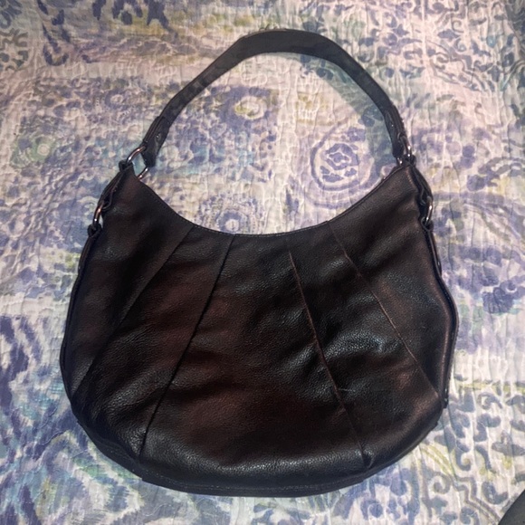 Simply Vera Vera Wang Leather Dark Brown Hobo Purse Bag